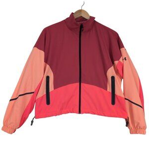 Under‎ Armour Unstoppable Jacket Womens S Orange Full Zip Athletic Athleisure